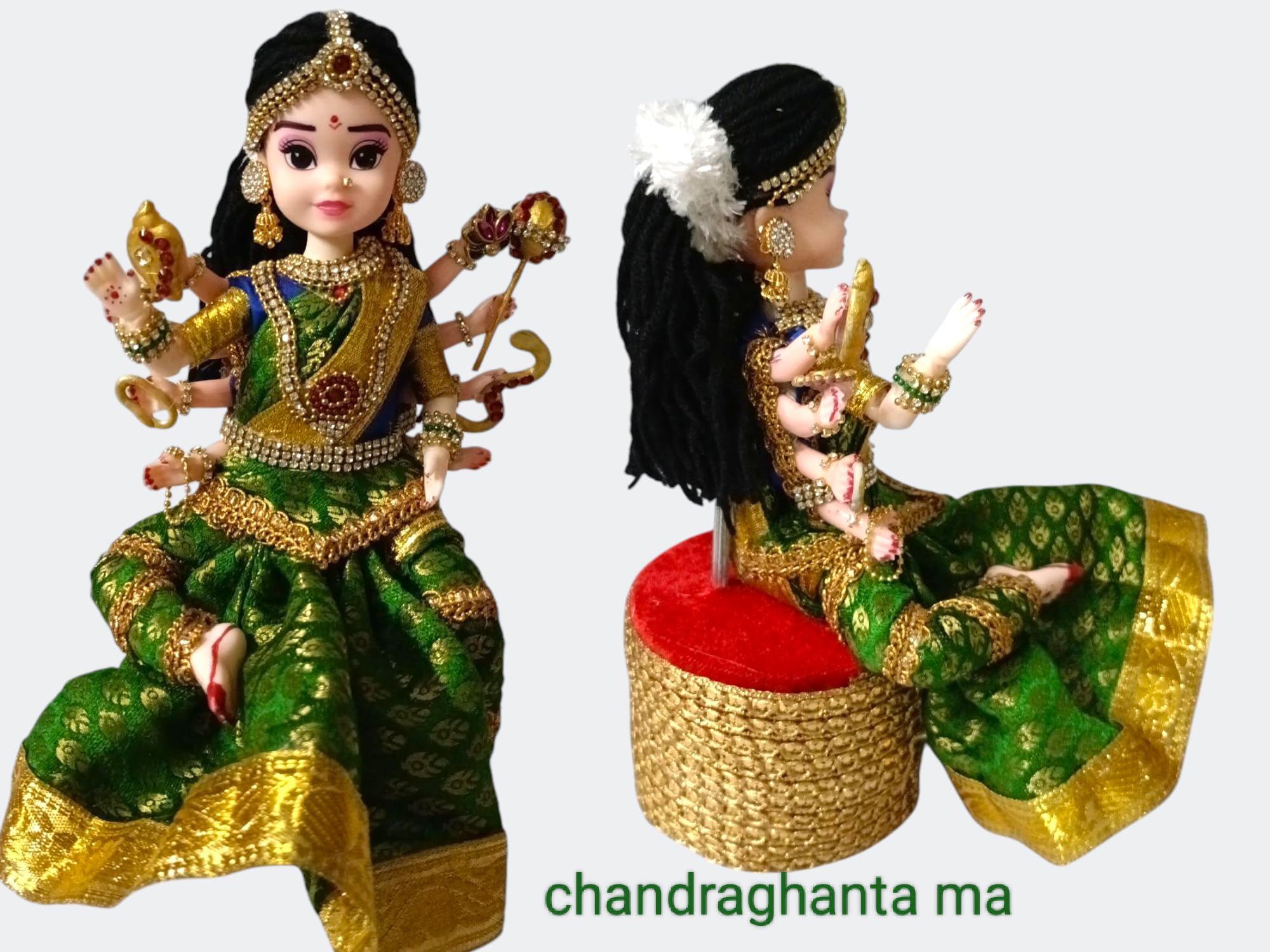 Traditional Navdurga Doll Set, Handmade Decorative Goddess/Nine Forms of Ma Durga (Full navdurga Set) 3