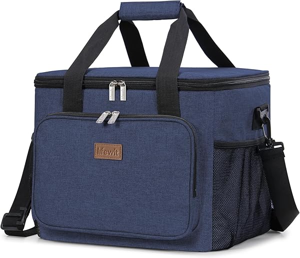 Lifewit 24L 40 Dosen Kühltasche klein unterwegs, Isolierte Cooler Bag Lunchtasche faltbar für Herren und Damen, wasserdichte Thermotasche Umhänge für Essen, Bier, Arbeit, Strand, Reise, Dunkelblau
