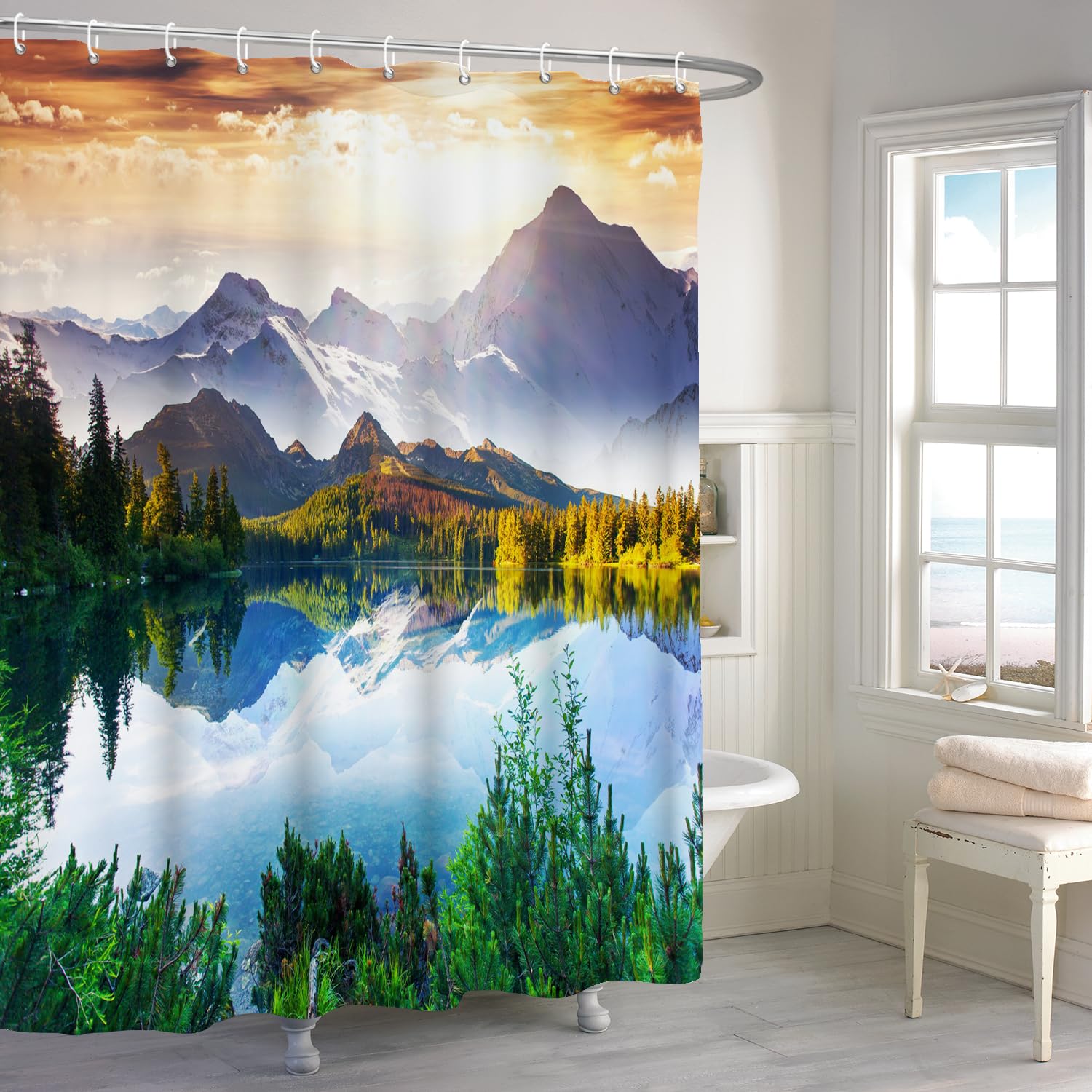 ASDCXZ Landscape Shower Curtain 180x180 cm - Image 3