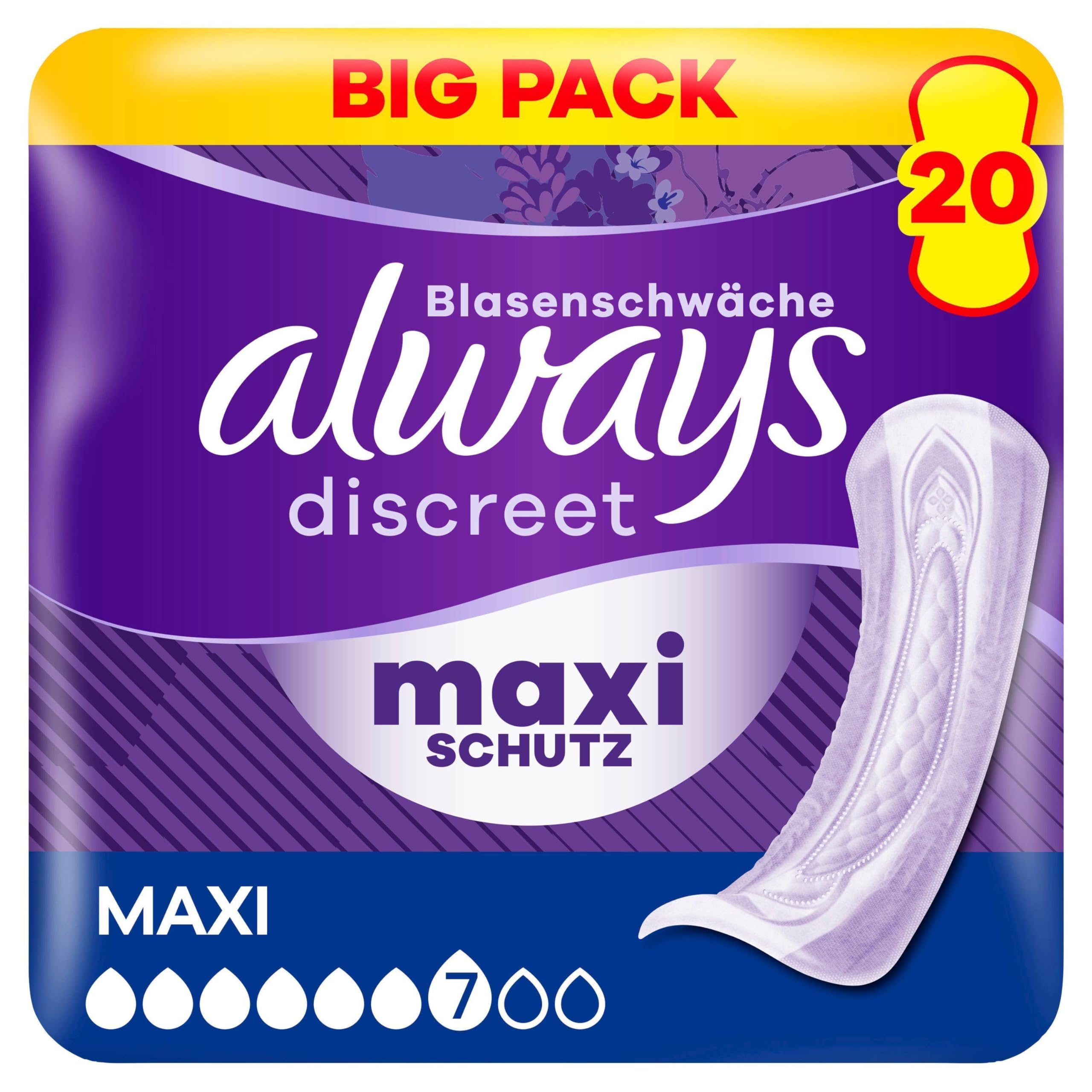 always Discreet Inkontinenz Maxi Big Pack 20 Stück