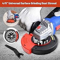 Vista 9 de HERZO Sudario de polvo para molienda superficial para amoladora angular, universal 4.5"/5" + rueda de copa de molienda de diamante de 5 pulgadas