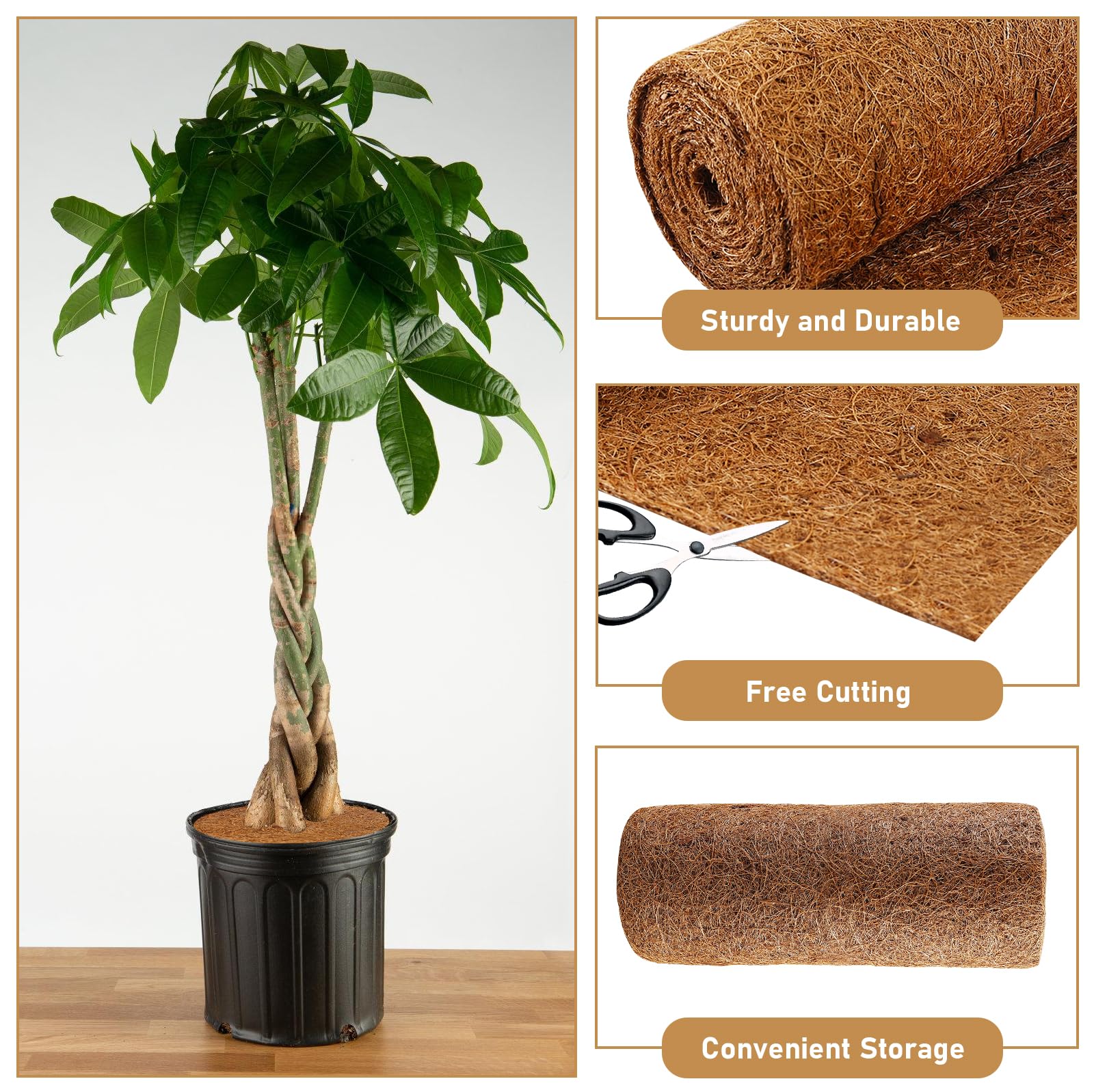 Tapis en noix de coco 40x200 cm protection contre le gel froid 100% fibres de coco