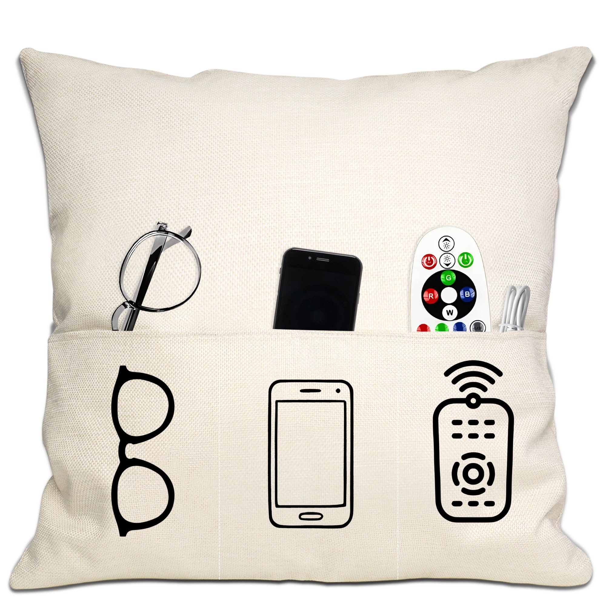 Bommex Regalo per la festa del papà Divertente copricuscino con tasche per papà da figlia figlio Copricuscino double face per papà Regalo di compleanno Regalo di Natale(papà)