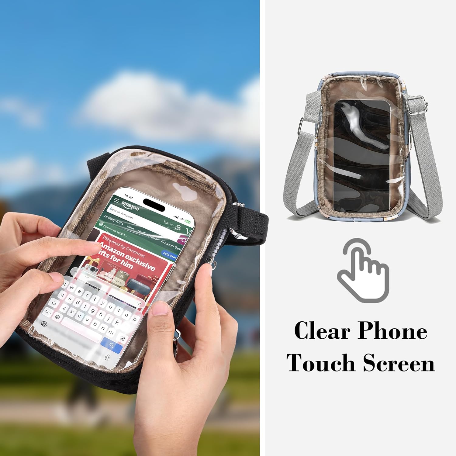 Small Purse Crossbody For Girls Travel Rfid Cell Phone Purses Touch Screen Cute Wallet Bag for Everyday Use