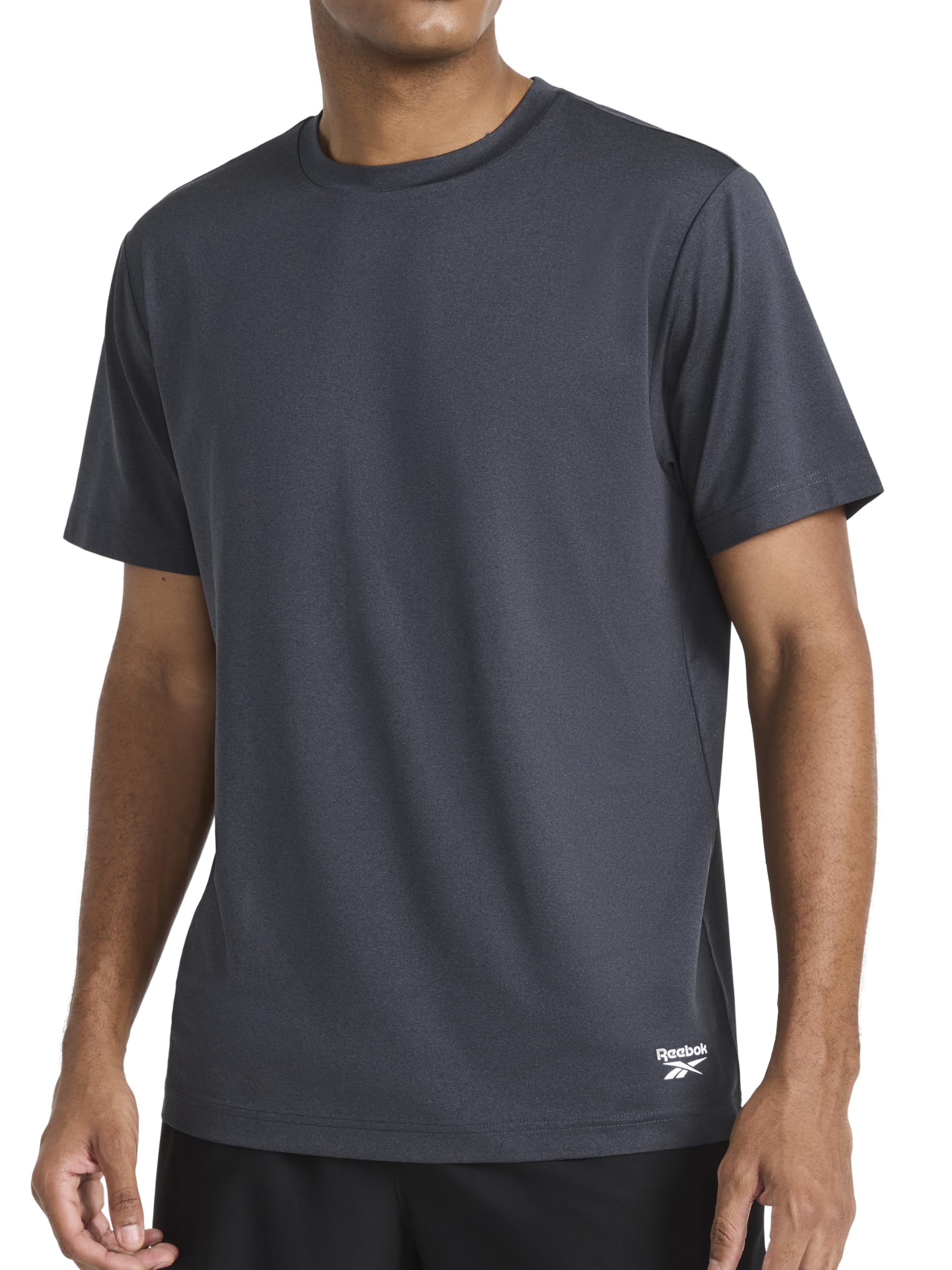 Reebok Men's Sonic Bolt Short Sleeve Crewneck T-Shirt, Standard Fit, Lightweight Cool Touch Jersey Fabric