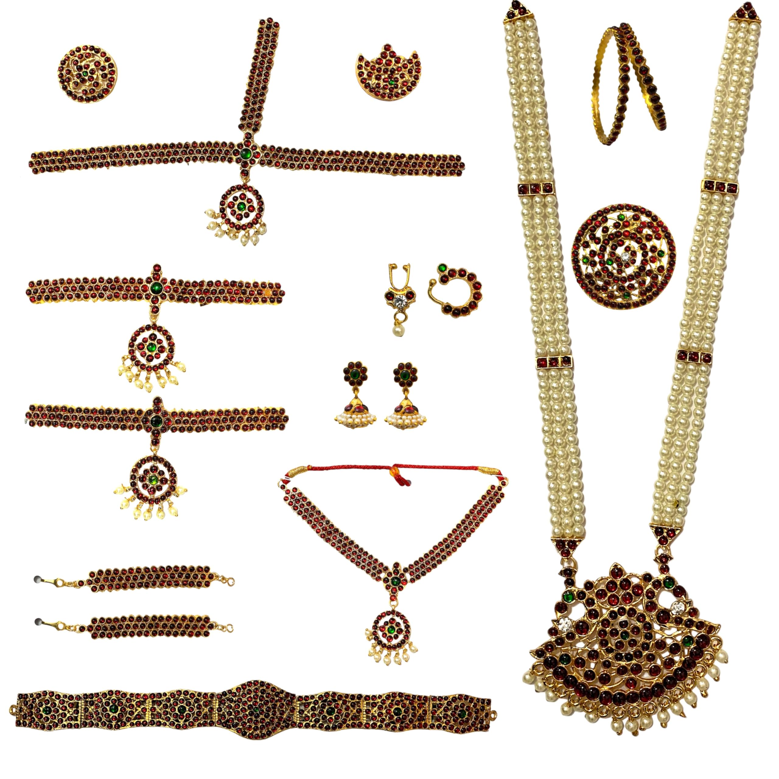 See full amazon price history chart for Magic Wardrobe - Bharatanatyam Jewellery Set for Women, Gold Plated, 13 Pieces, Golden Maroon Colour Magic Wardrobe - Bharatanatyam Jewellery Set for Women, Gold Plated, 13 Pieces, Golden Maroon Colour (B0DDGNXYWP) Amazon Price History, Amazon Price Tracker