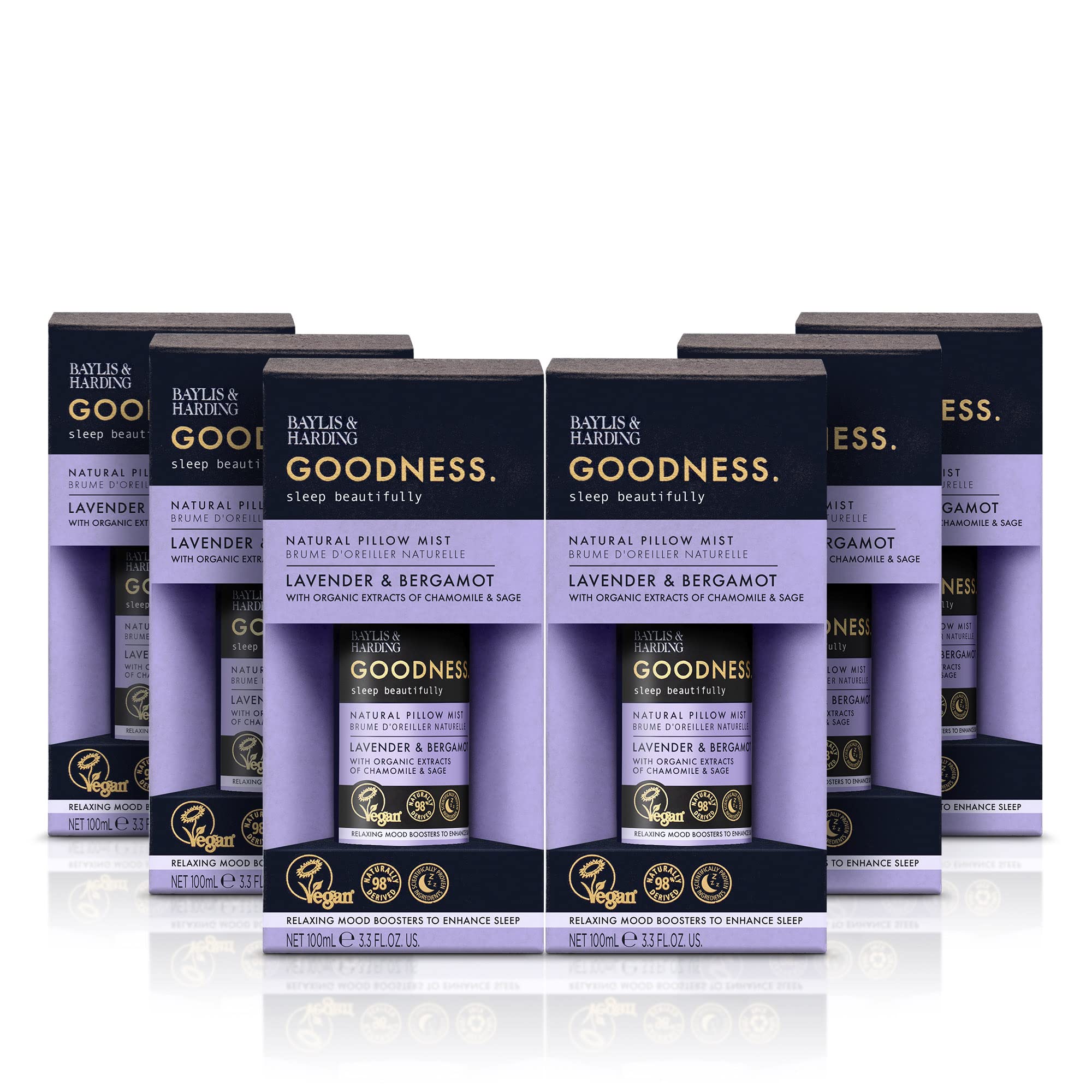 Goodness Sleep Beautifully Pillow Mist 100 ml | Lavender & Bergamot with Organic Chamomile & Sage | Pillow Spray with Relaxing Essential Oils for Restful Sleep | Vegan