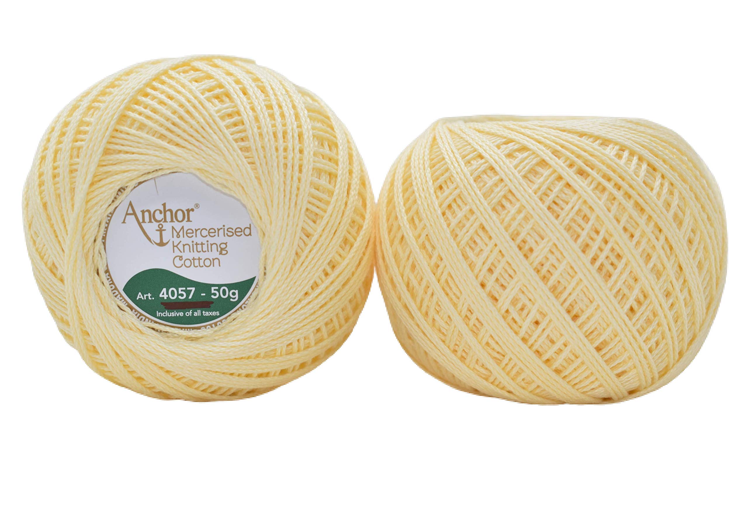HUNNY- BUNCH® Premium Anchor Mercerised Knitting Crochet Cotton Thread Yarn Balls for Knitting, Weaving, Embroidery, DIY and Craft Making (Art. 4057) 50G - Pack of 1 (300)