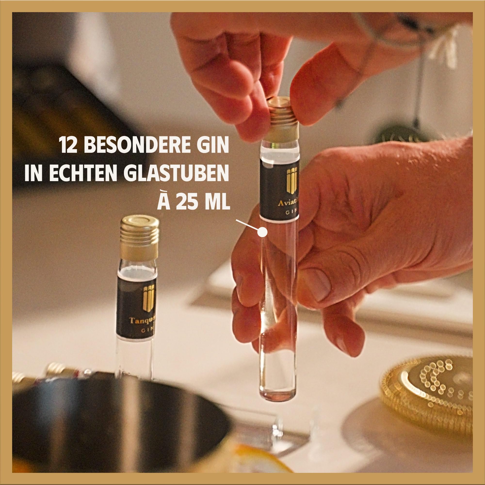 Gin Tasting Probierset 12 Fläschchen Verkostung im Geschenkset