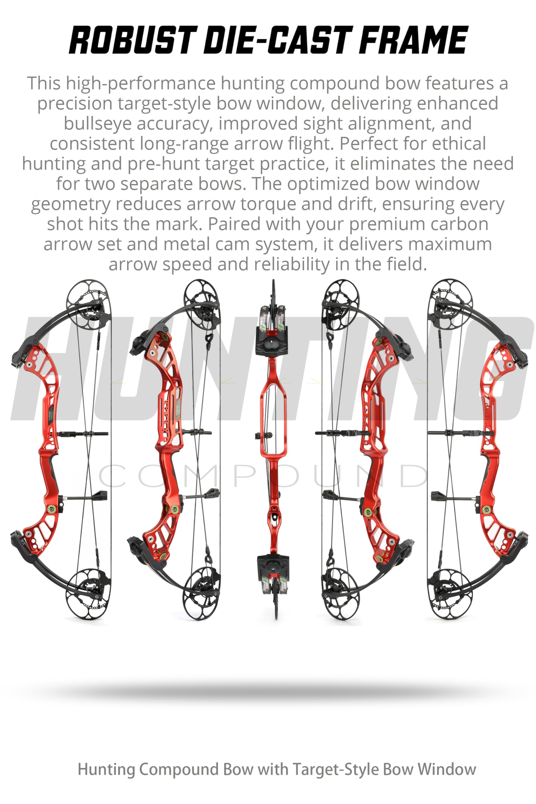 Compoundbogen Set 40–75 lbs einstellbar, 350 FPS IBO, 80% Entlastungsgrad, Rechtshand, mit Kohlenstoffpfeilen für Jagd, Schießtraining & Bogenschießen für Erwachsene