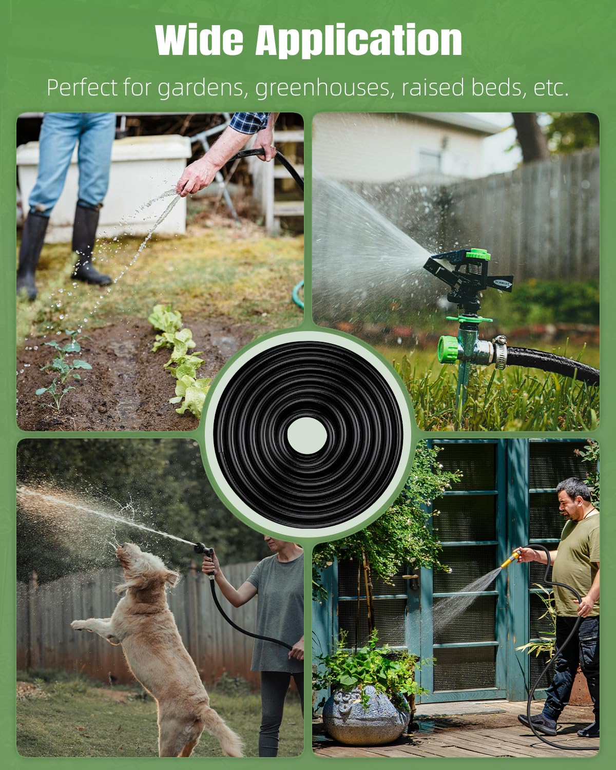 Pawfly 15 m 13/16mm Tropfbewässerungsschlauch, flexible PVC-Hauptleitung mit 5 Widerhaken-Verbindern für Gartenbewässerungssysteme