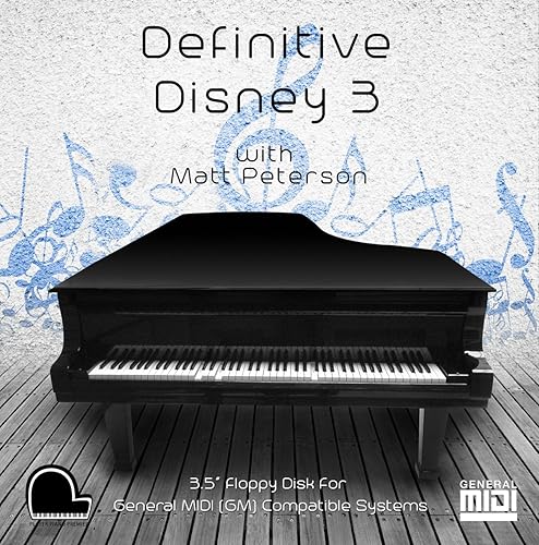 Definitive Disney 3 - Música general compatible con Midi en disco flexible DD 720k de 3.5" para sistemas de piano de reproductor y pianos digitales