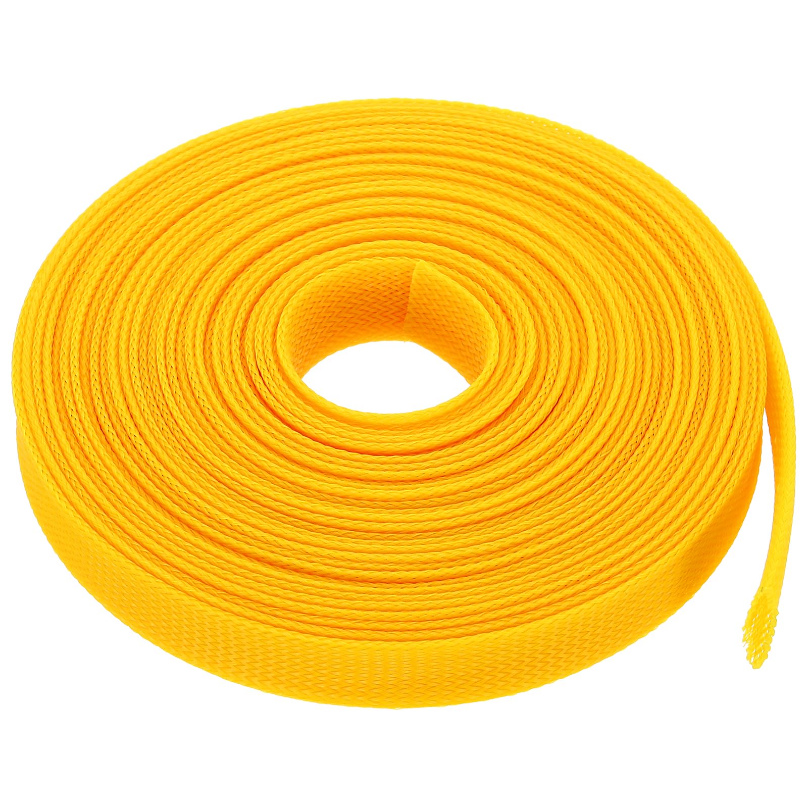 Manchon extensible 2,5 cm gaine de câble jaune uxcell de 7,6 m