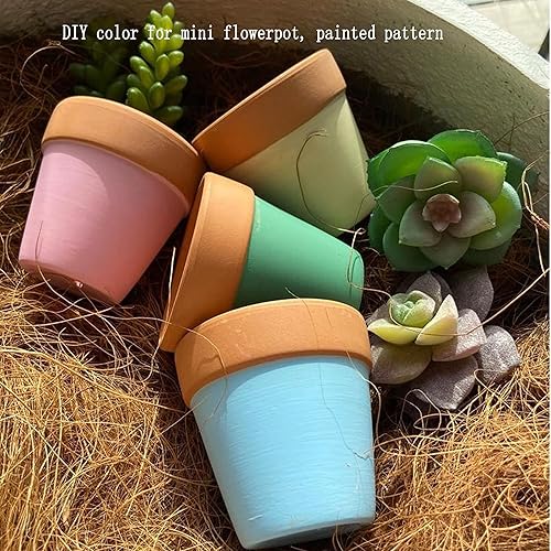 Miniatura 3 de XXYXXY 20 macetas de terracota blancas de 2.95 pulgadas con agujeros de drenaje, macetas jugosas para oficina en casa, alféizar de ventana,