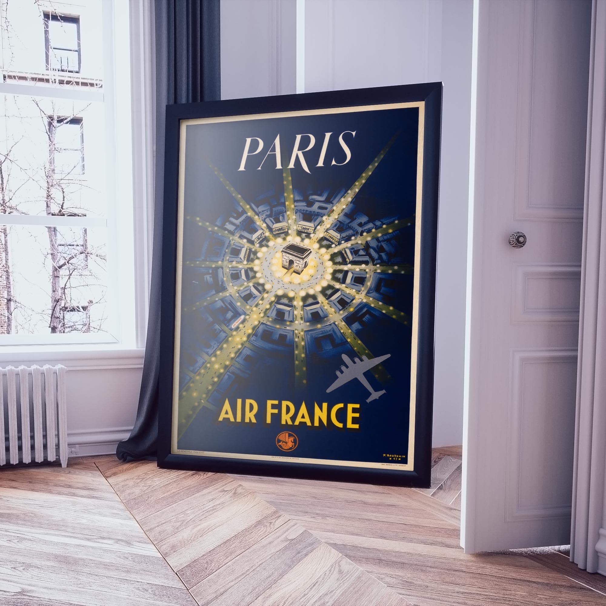 Amazon.com: Antiguos Maps Air France Paris Arc de Triomphe
