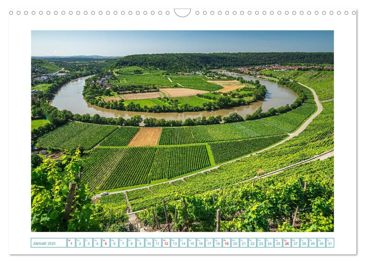 Naturwunder - Deutschlands Flussschleifen (Wandkalender 2025 DIN A3 quer), CALVENDO Monatskalender: Flussscheifen - Phänomene der Natur (CALVENDO Orte)