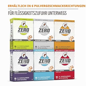Gatorade G Zero Powder Fruit Punch Variety Pack 0.10oz Individual Packets (50 Pack)