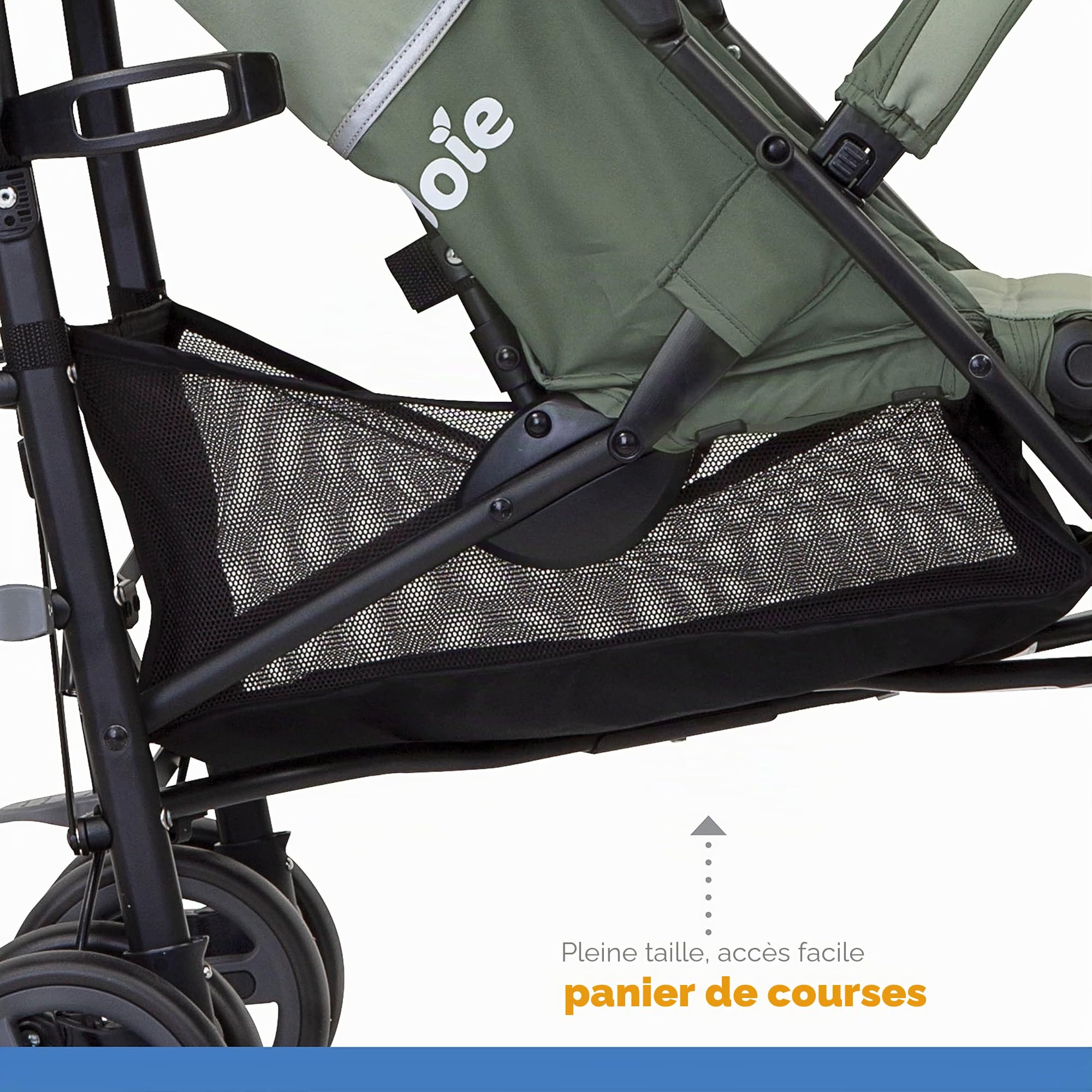 Joie Nitro LX Poussette Canne Légère et Compacte, Poussette Voyage Pliable 7,7 kg, Dossier Inclinable Position Allongée, Suspension Intégrale, Vert Laurier