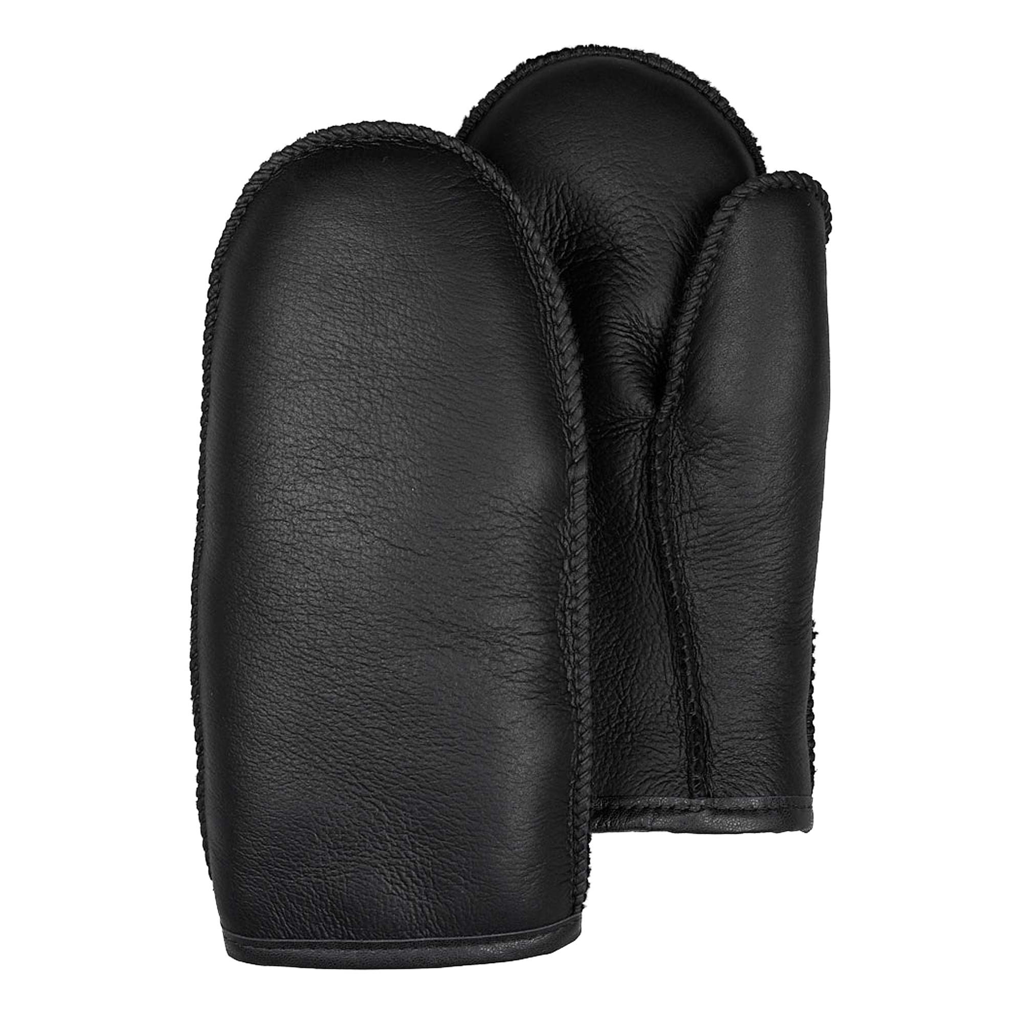 Black Napa Alaska Shearling Sheepskin Mittens for Men - M