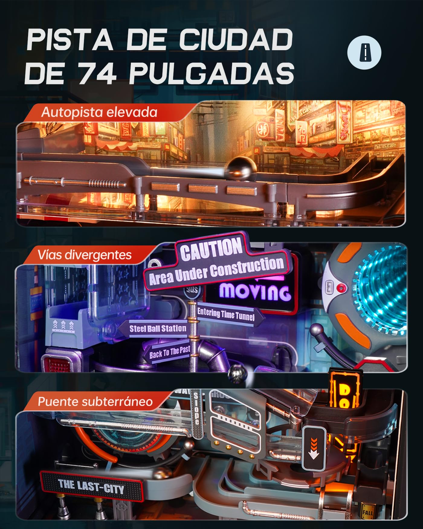 ROBOTIME Puzzles 3D Maquetas para Construir Adultos Pistas para Canicas, Regalos Decoración de Escritorio de Gaming para Hombres, MR01S
