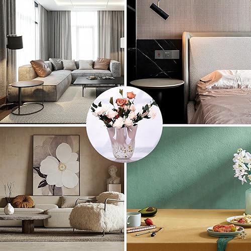 Miniatura 7 de Florero de vidrio rosa soplado a mano, decoración de jarrón de boca ancha ondulada, jarrón de vidrio único para centro de mesa de comedor,