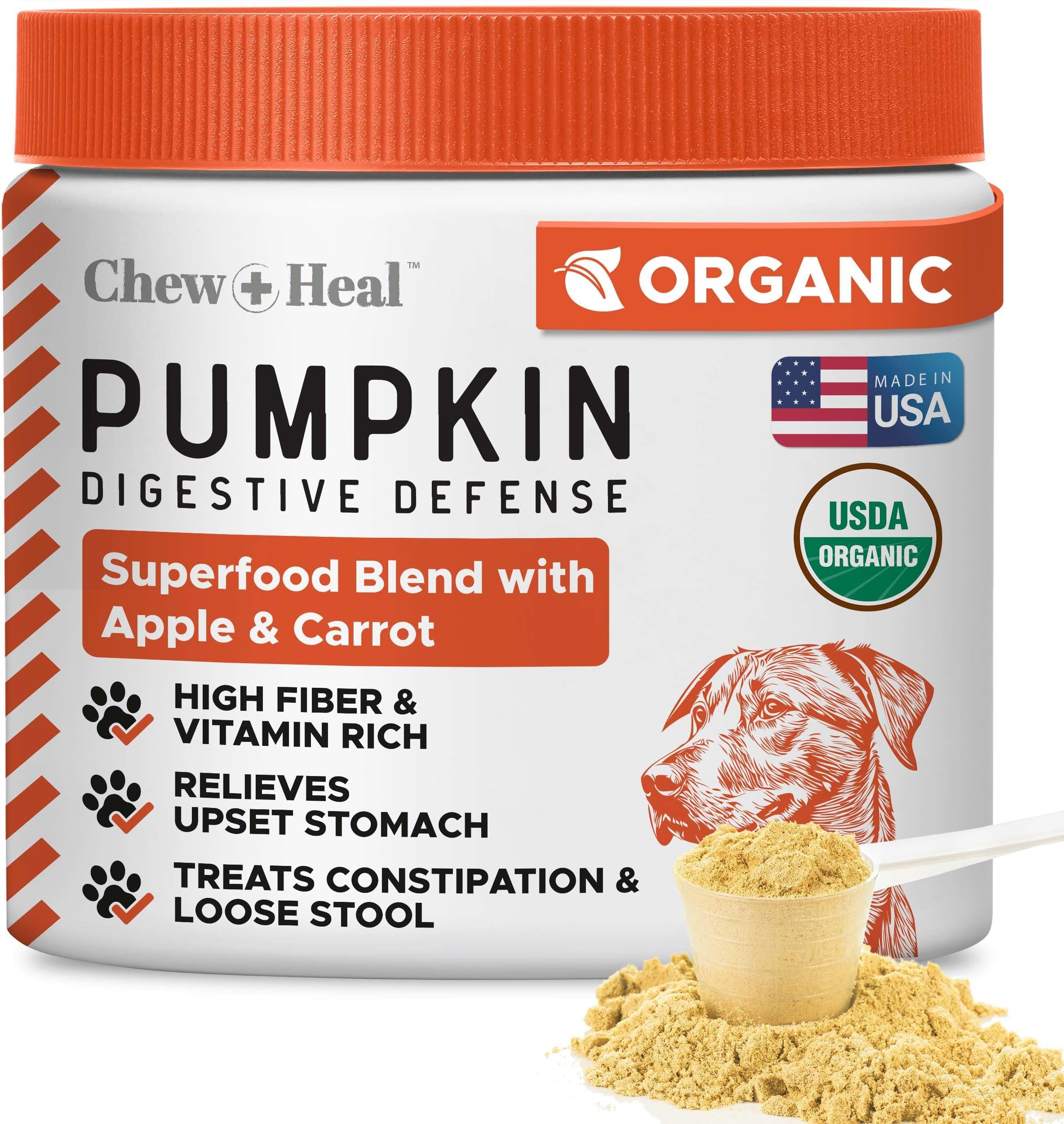 Organic Pumpkin Powder for Dogs - 4oz (110g) of Powder for Dog Digestion with 5cc Scoop - Made with Pumpkin, Apple, and Carrots