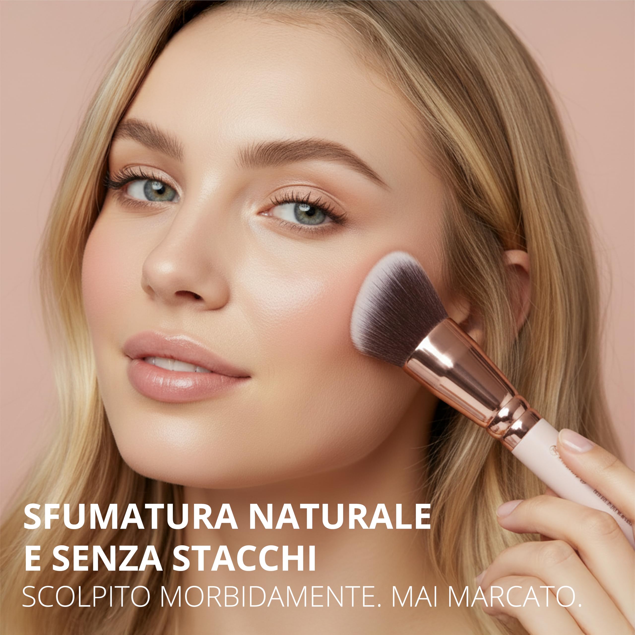 Pennelli Make Up Contouring Professionali Pennello Contouring Kabuki - Per Applicare Fondotinta, Arrossire, Contouring Creme et Polveri - Set Vegano et Non Testato Sugli Animali