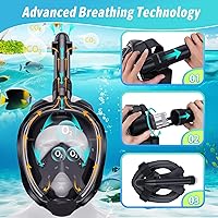Vista 7 de Greatever G2 Adults Kids Full Face Snorkel Mask 2 Pcs,Snorkeling Gear with Latest Dry Top System,Foldable 180 Degree Panoramic View,Safe