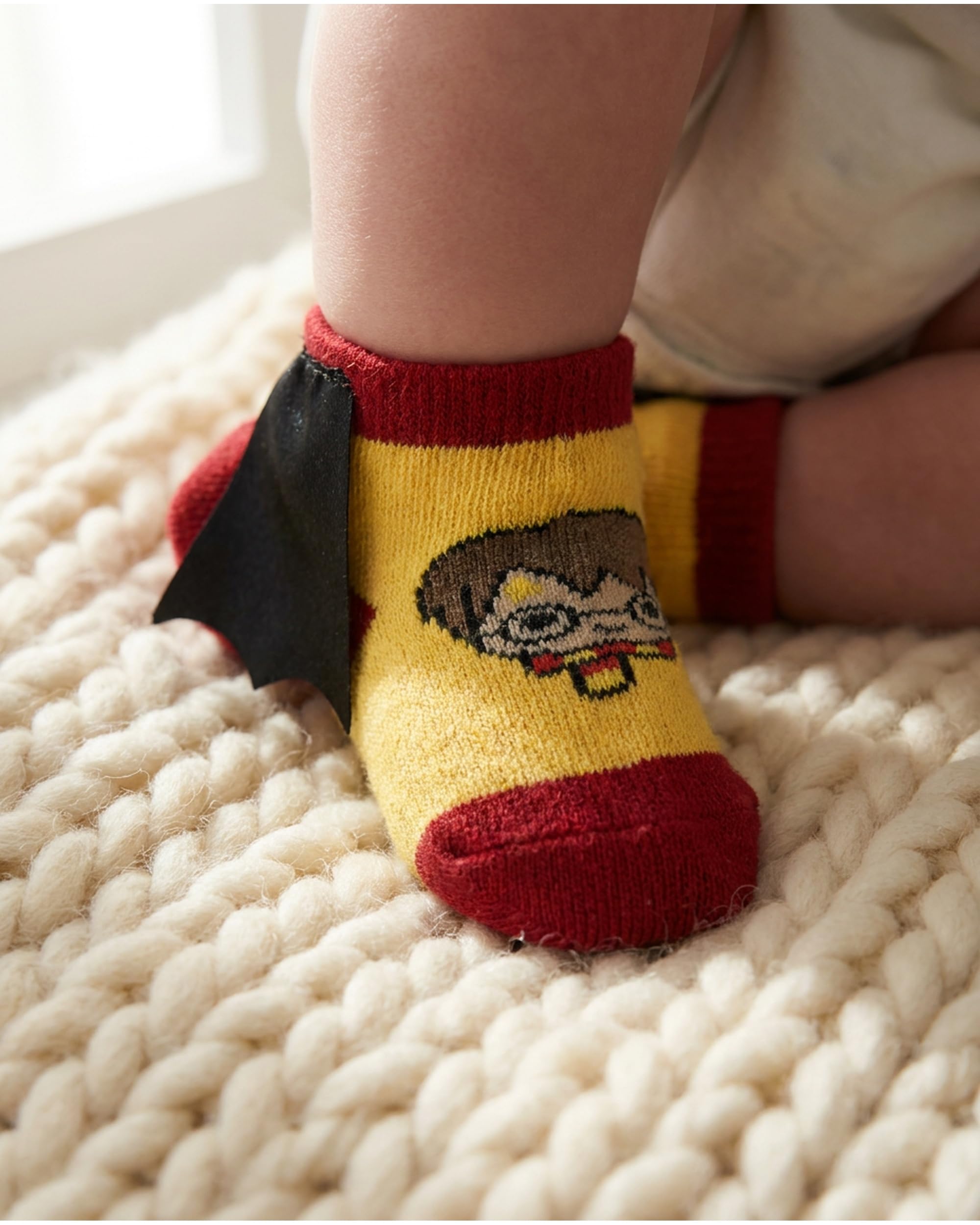 Harry Potter Babysocken für Jungen, 3er-Pack, Geschenkset (0–12 Monate) – Babyschuhe für Jungen mit Umhang, Grau/Orange/Weiß, 0-12 Monate