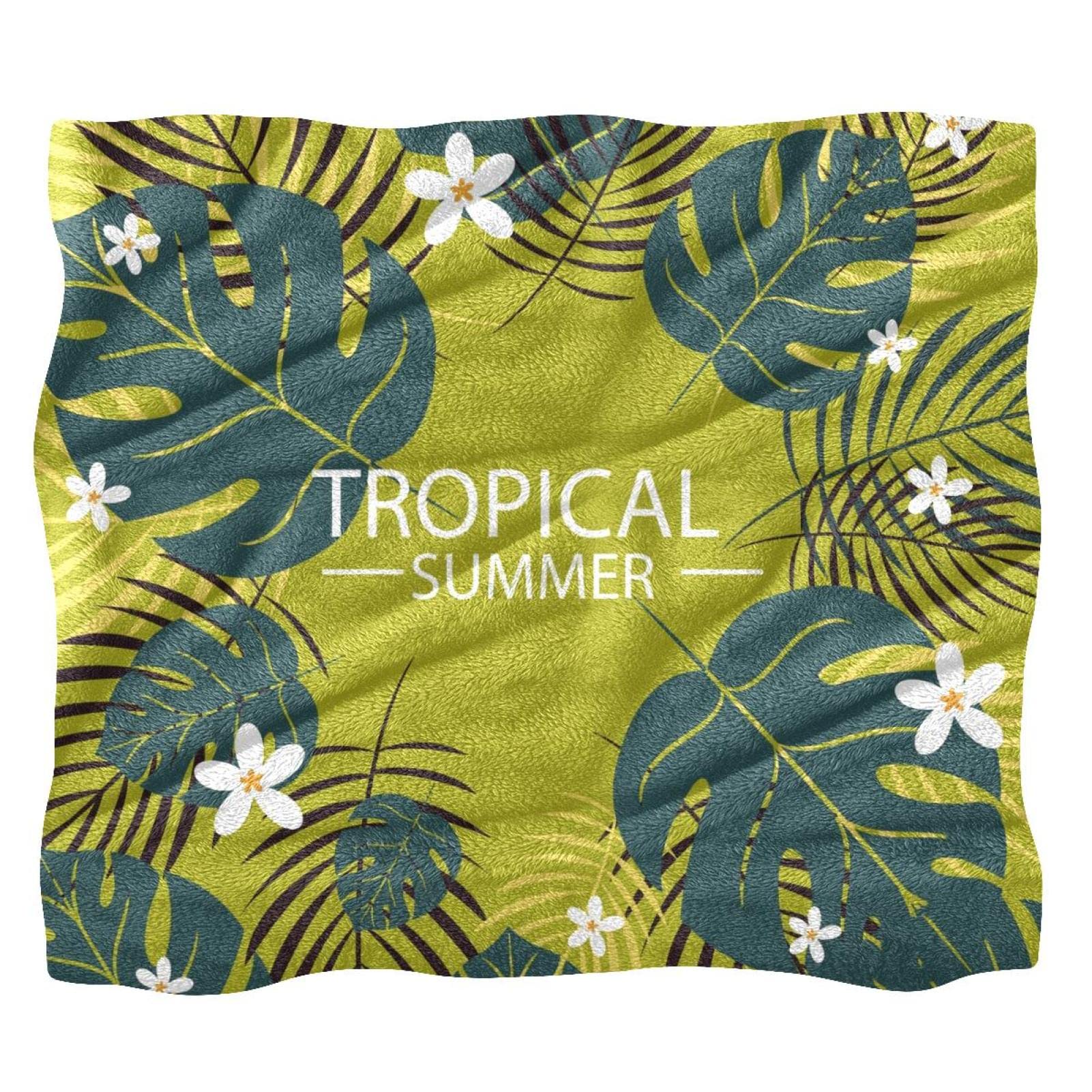 Couvre-lit fleur tropicale d'été doux pour chambre d'enfant
