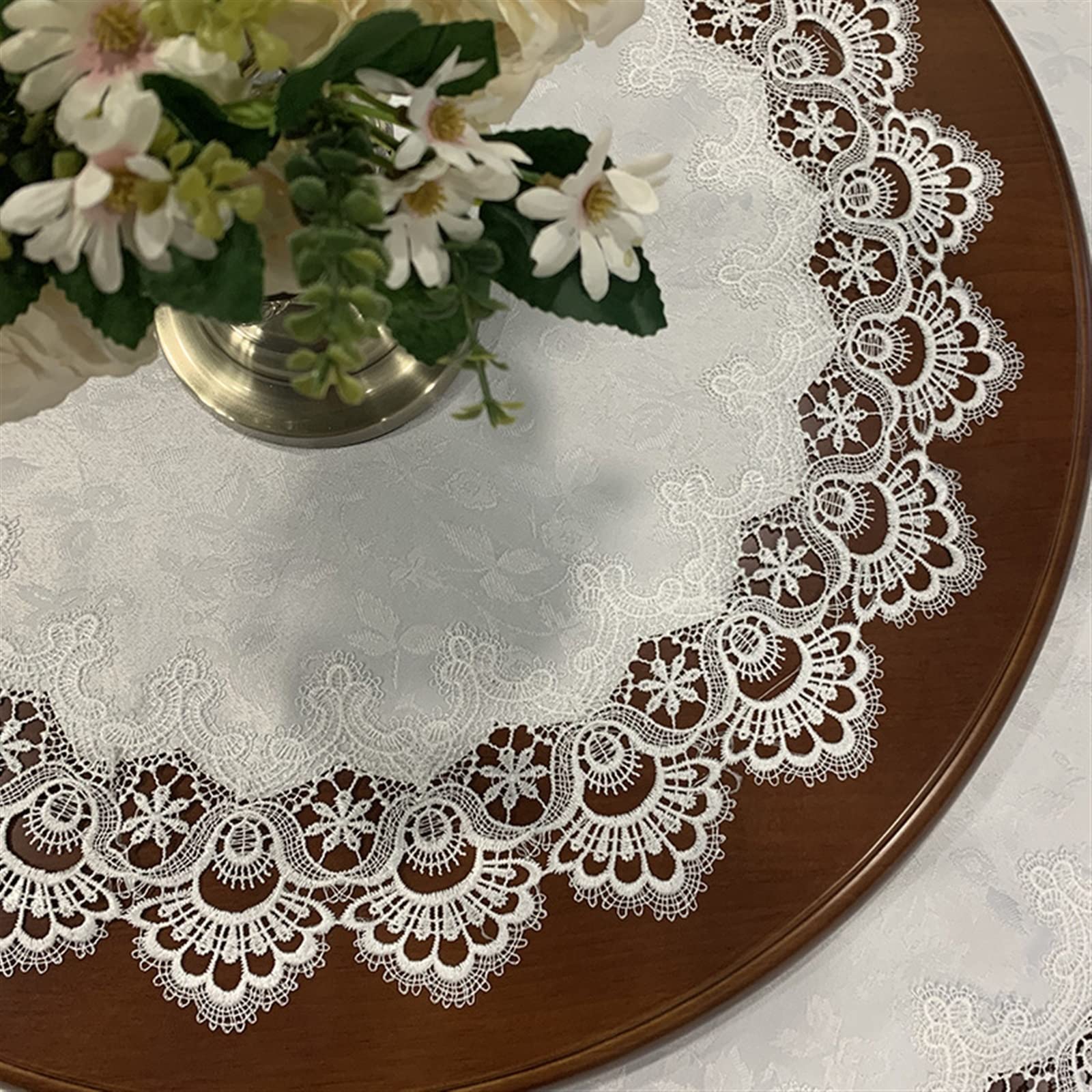 Męska oddychająca bawełniana bielizna Europejski styl wiejski koronkowy obrus do kawy pusty prostokątny kwadratowy okrągły przędza haftowana(L,Diameter 220CM)