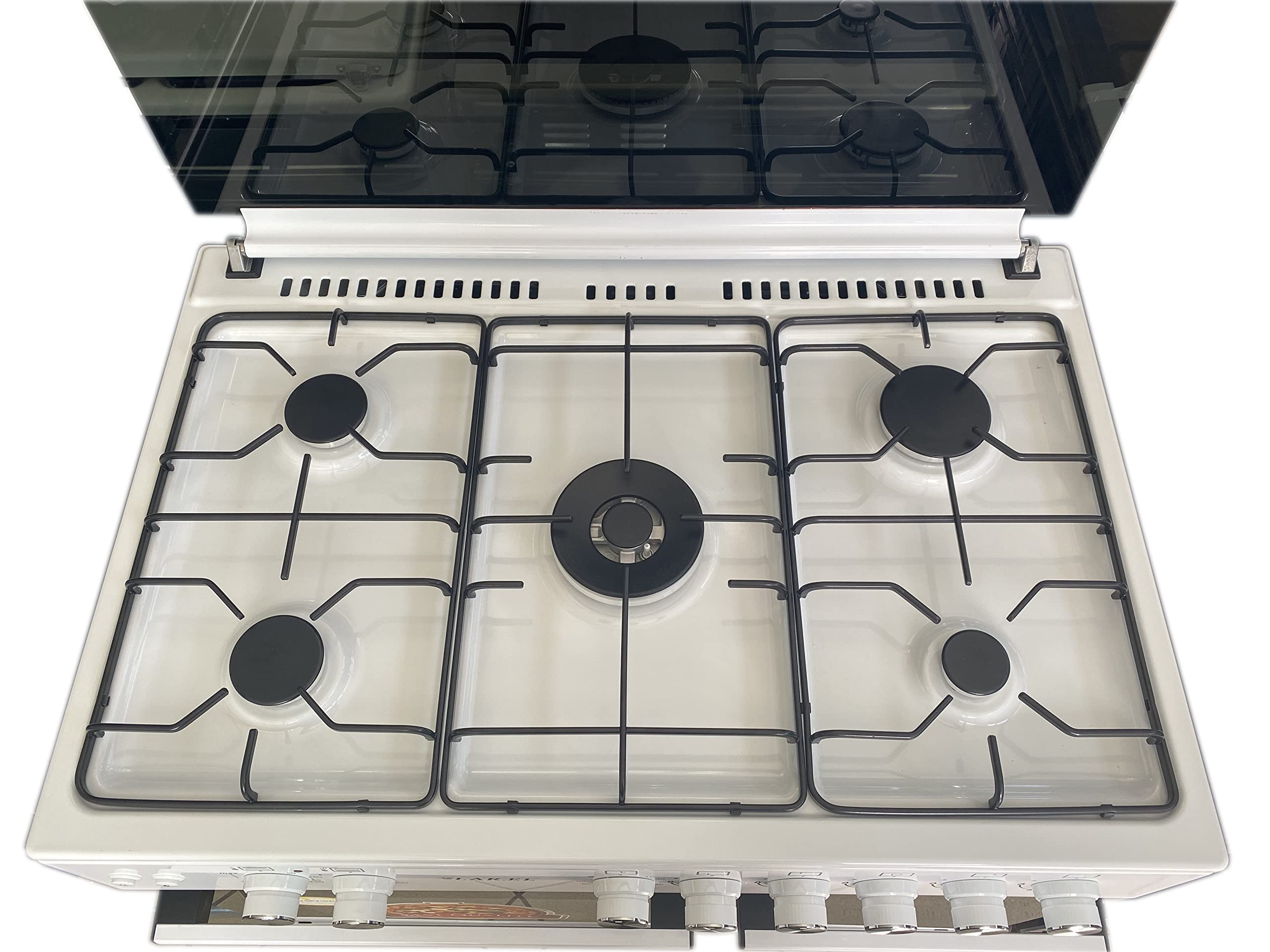 Cucina da 90x60 BIANCA LAR.EL forno ELETTRICO con vano porta bombola 5 fuochi