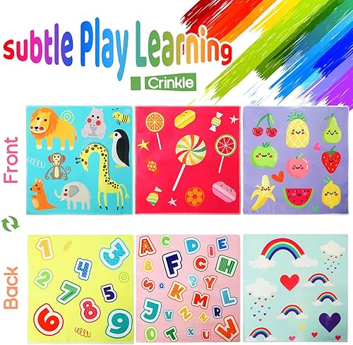 Miniatura 4 de YOGINGO Juguetes para bebés de 6 a 12 meses, caja de pañuelos para bebé, juguetes Montessori para niños de 1 año, juguetes sensoriales para niños y