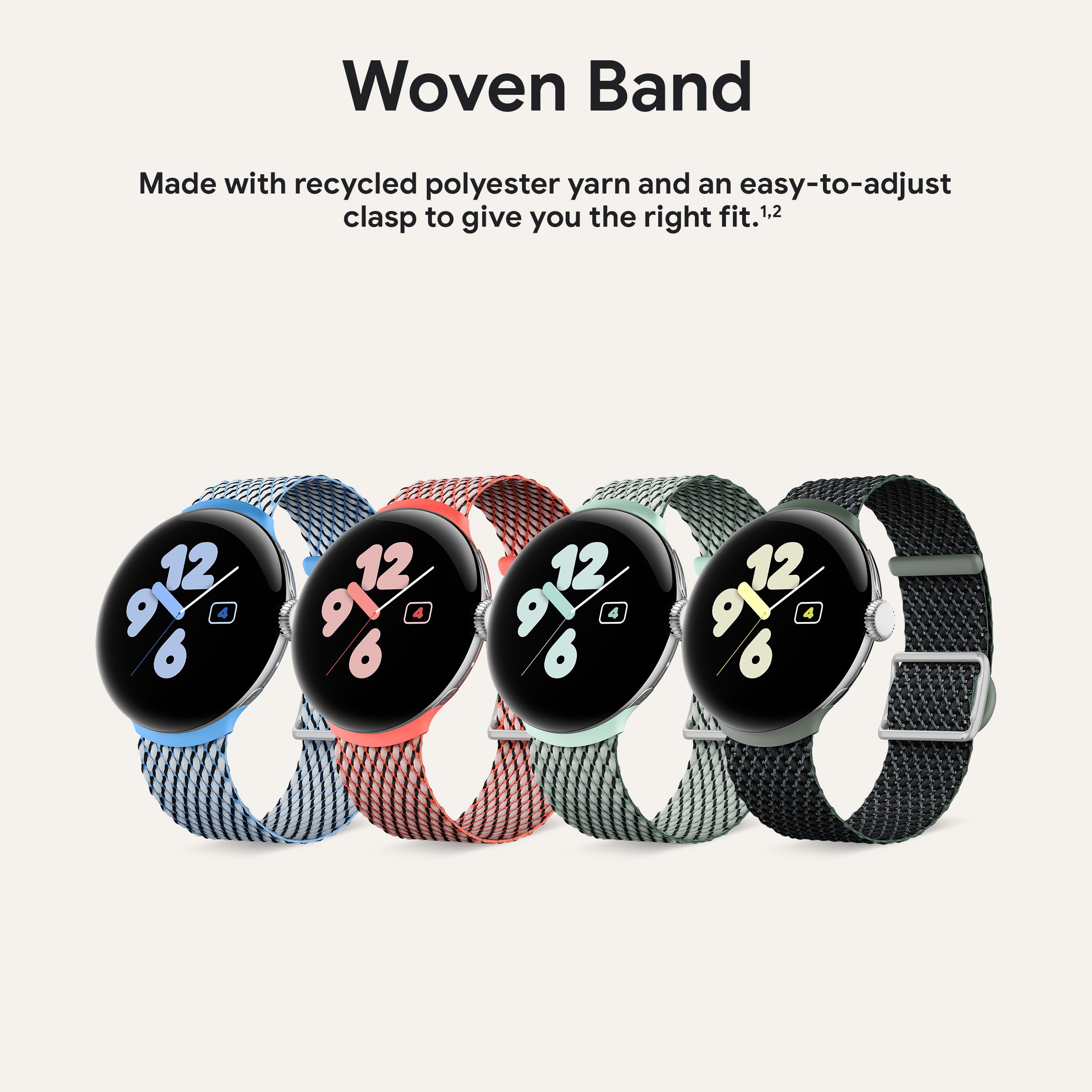 Google Pixel Watch Woven Band - Coral - Adjustable Size