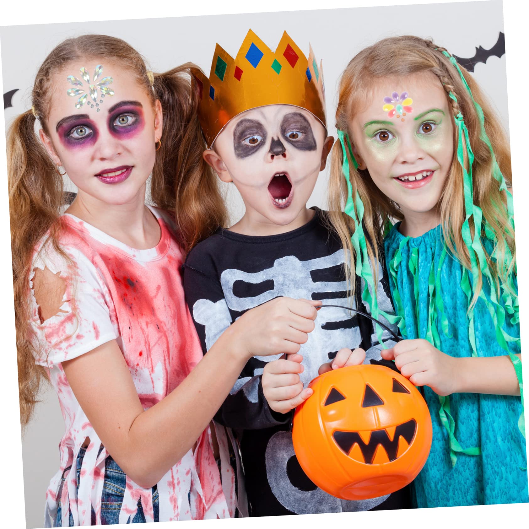 DOITOOL 15hojas Pegatinas De Joyas Faciales y Capilares Brillantes De Halloween De y Cosplay Autoadhesivas y Fáciles De Usar