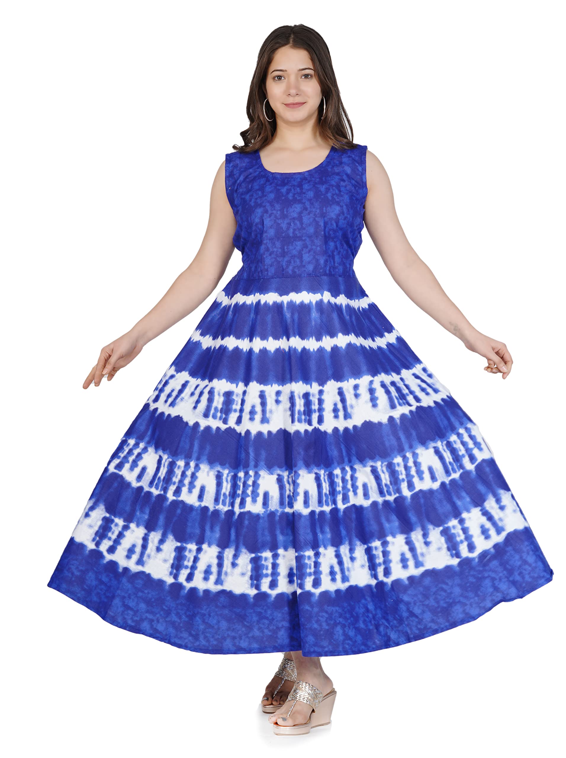 ROSETTE Women's Bodycon Tie & Dye Maxi Dress (Free Size)