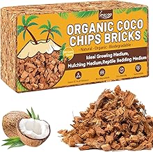 Legigo 1.1 LB Coco Husk Chips for Plants- 100% Organic Coconut Coir Chips Brick with Low EC & PH Balance, Compressed Coconut Substrate Coco Chips Mulch Medium for Garden, Flowers, Plants