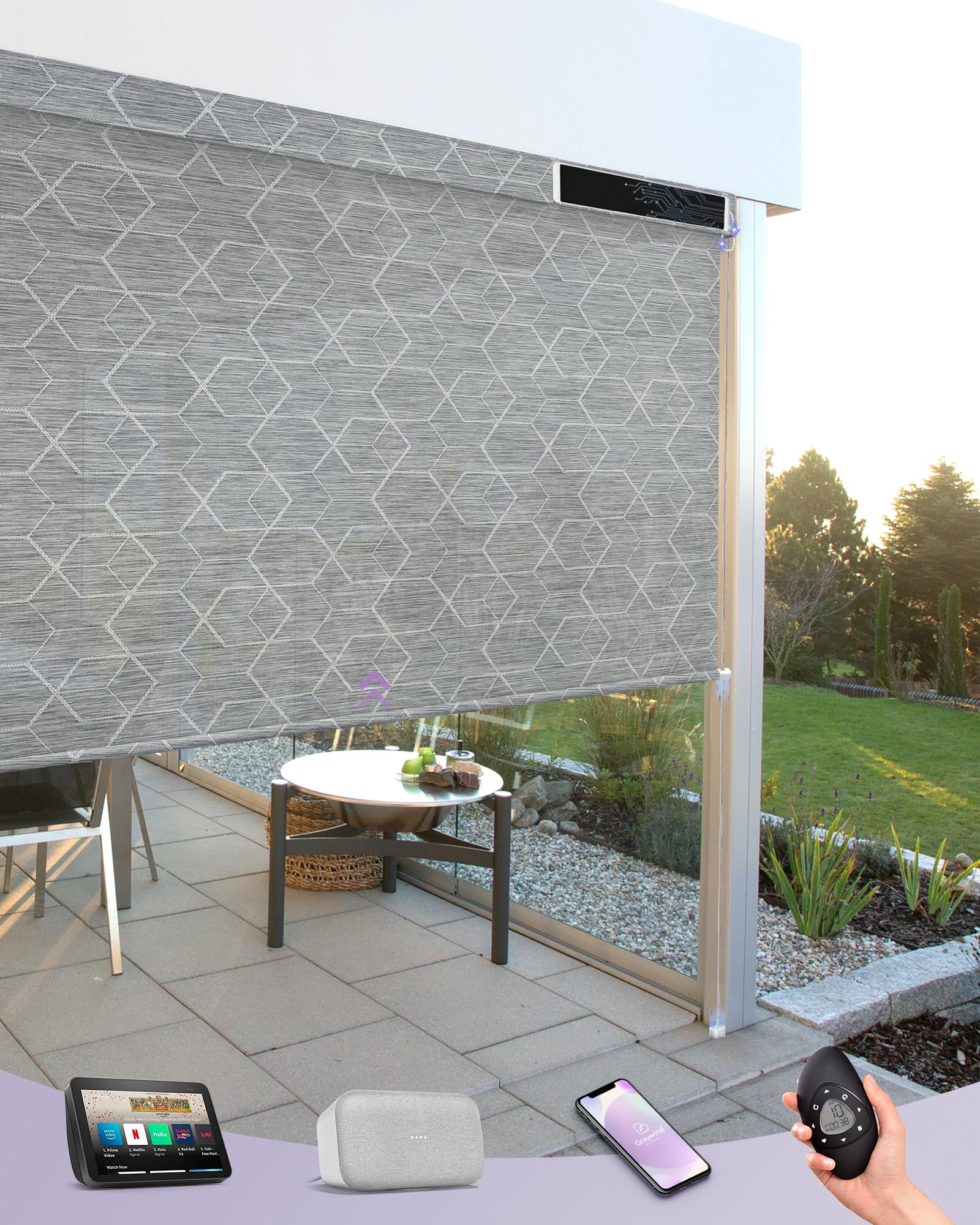 Amazon.com: Graywind Motorized Outdoor Shades for Patio, Work with