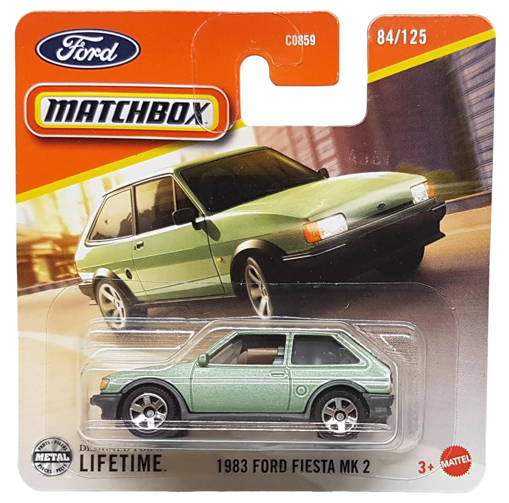 Matchbox - 1983 Ford Fiesta MK 2 - MBX City 84/125 - JBR40 - Short Card - Light Green Metallic - Superfast Lesney - Mattel 2025-1:64