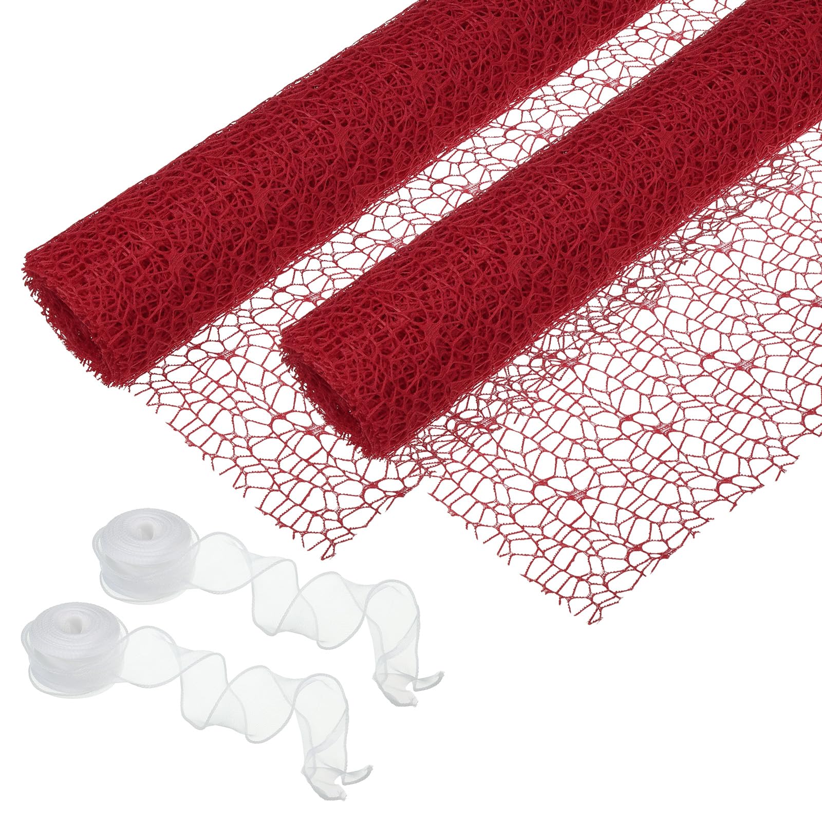 PATIKIL 2 Rotoli Fiore Rivestimento Maglia Carta 15ft Floreale Rosso