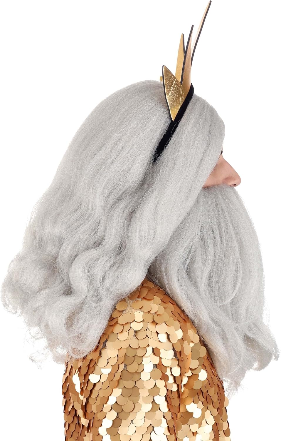 Disney The Little Mermaid King Triton Beard & Wig Costume Accessory Kit - Fantasy Cosplay, Halloween & Dress Up