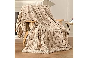 Chunky Knit Blanket Throw: An Oasis of Cozy Warmth and Plush Comfort