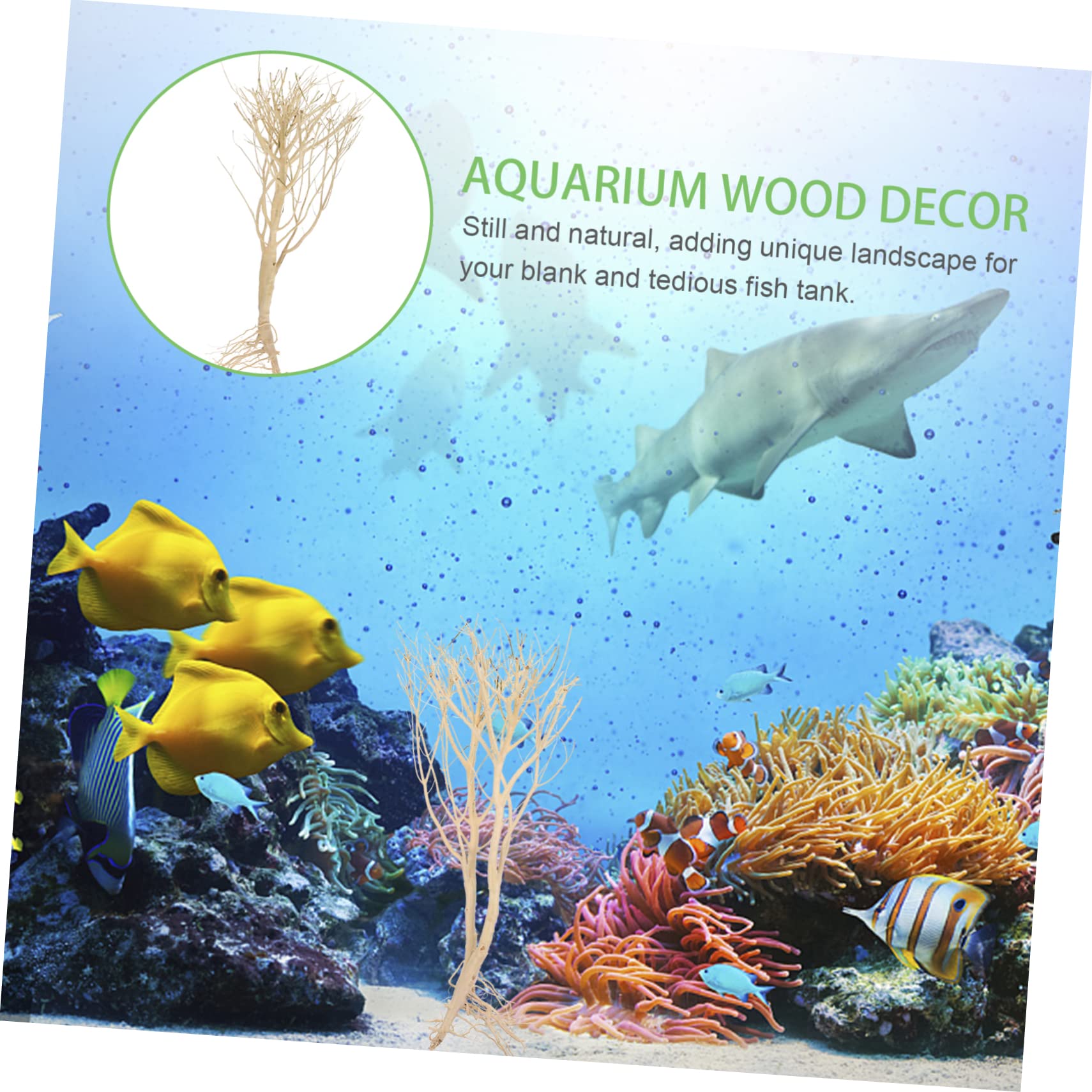 Happyyami 2piezas Decoración Acuario Madera Muerta para Paisaje Acuático Accesorios Naturales De Acuario para Peces De Agua Dulce y Salada Elemento De Diseño Natural