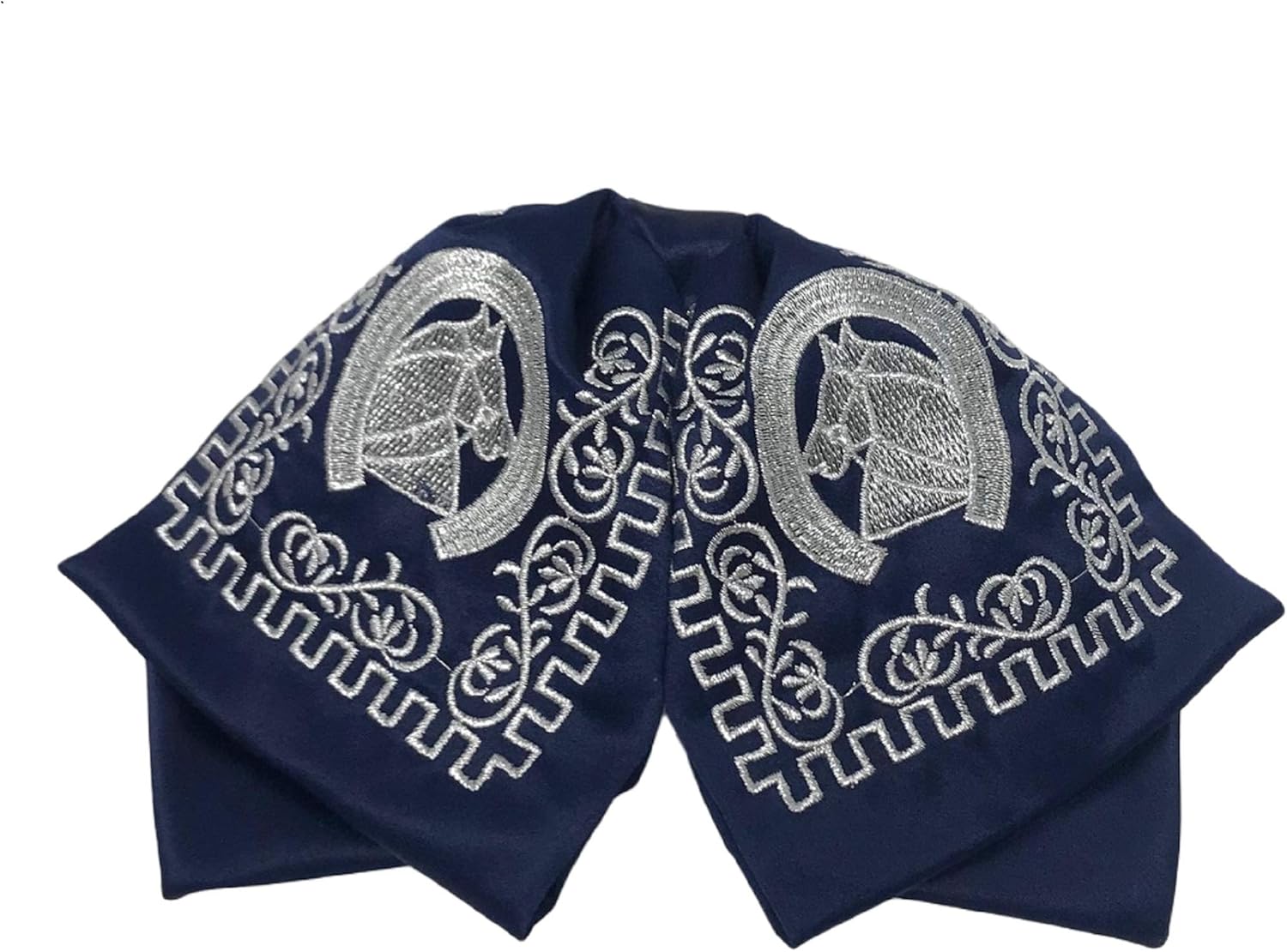Mexican Charro Bow tie elastic band color Dark Blue and Silver moño de gala 5 de Mayo Day of the Dead