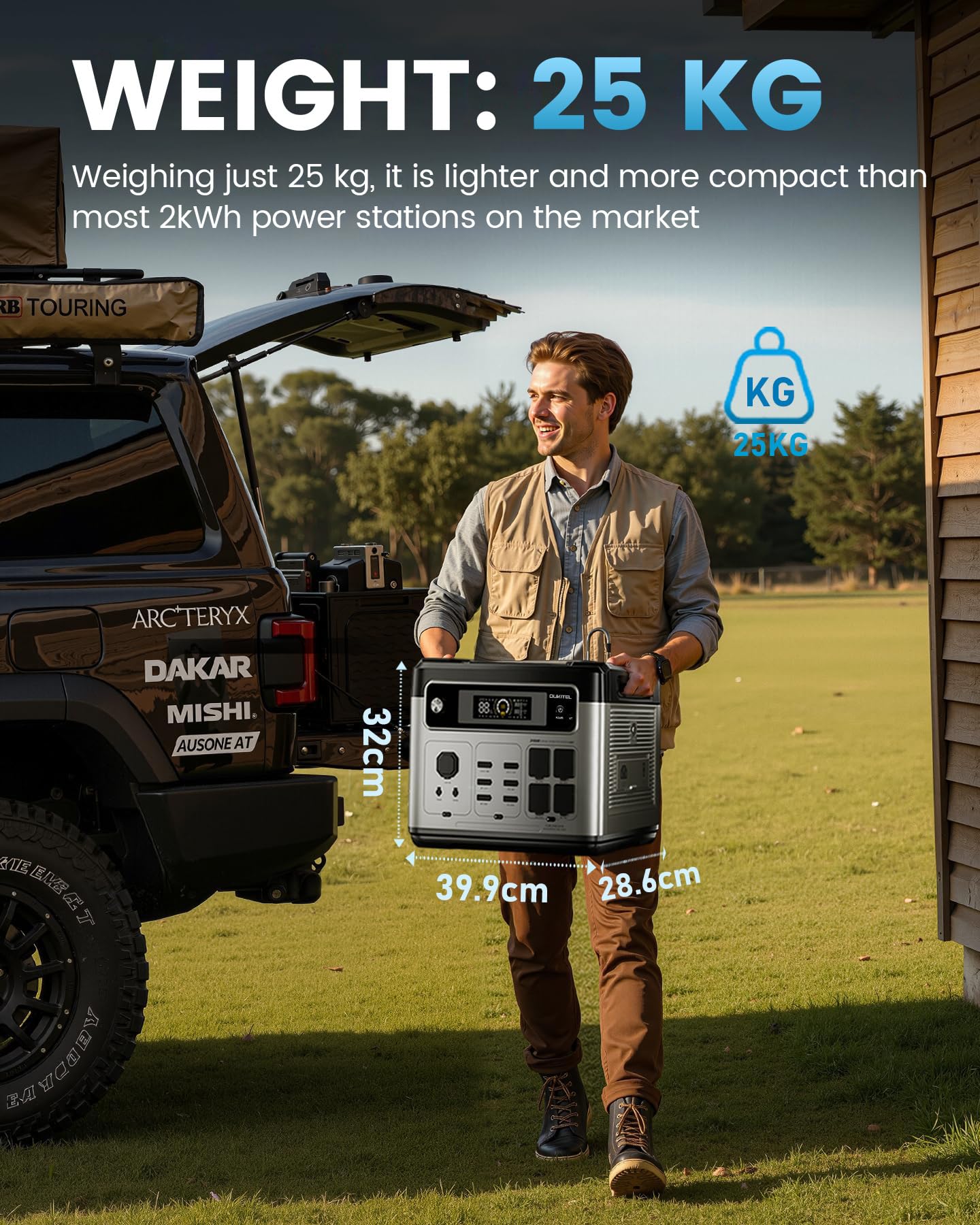 OUKITEL P2001E PLUS Tragbare Powerstation Solargenerator, 2048Wh LiFePO4 Batterie USV 2400W (4800W Peak), 1800W Schnellaufladung Stromspeicher für Outdoor Camping Notstrom, Wohnmobile