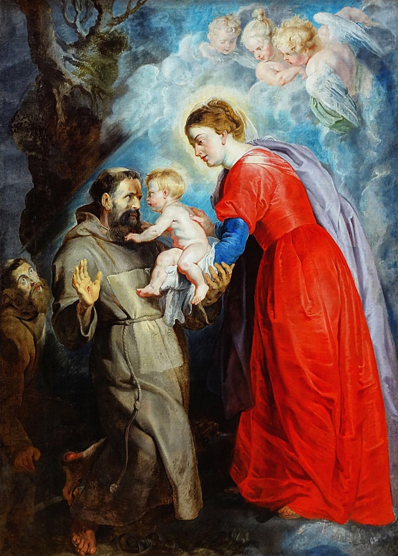 POSTERIIk Famous Print Pop Art Wall Art Graffiti Saint Receiving the Child Jesus From the Hands of the Virgin by Peter Paul Rubens Art Prints for Home Decor 60x90cm