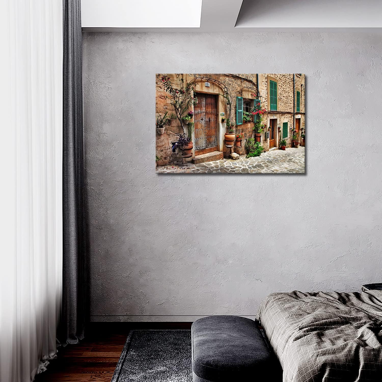 Tuscan Wall Art Italian Streets of Old Mediterranean Canvas Wall Art Painting The Picture Print On Canvas Architecture Pictures for Home Decor Decoration Gift