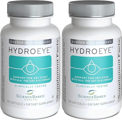 Vista 9 de ScienceBased Health HydroEye Suplemento para ojos secos – Fórmula clínicamente probada con GLA y Omega-3 – Apoya una película lagrimal saludable