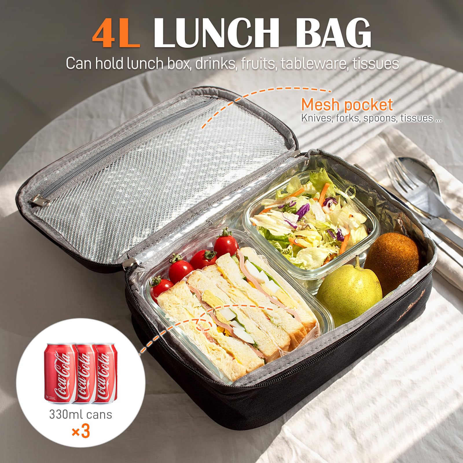 Contenitore Pranzo Uomo Termico Isolato Piccolo Portatile | Lunch Box Riutilizzabile Per Lavoro E Picnic | Accessori Da Viaggio