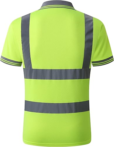 Miniatura 2 de JKSafety 3 Pack Hi-Vis Safety Daily Work Construction Polo Shirts for Men for Women Polos de construcción de seguridad hv (066-3P-Yellow, 3XL)